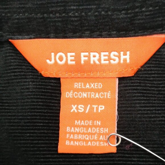 Joe Fresh Ladies Size XS Black Corduroy Button Front & Cuffs Shirt - Picture 3 of 11